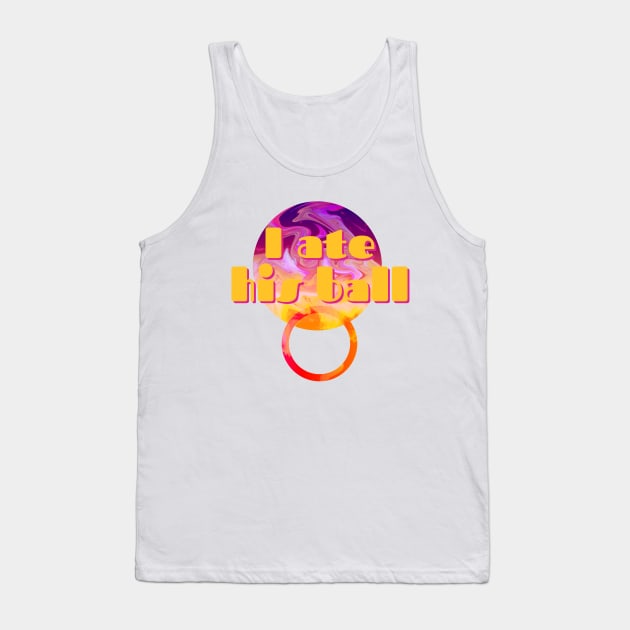ATE HIS BALL - Funny "Engrish" Bad Translation Tank Top by raspberry-tea
